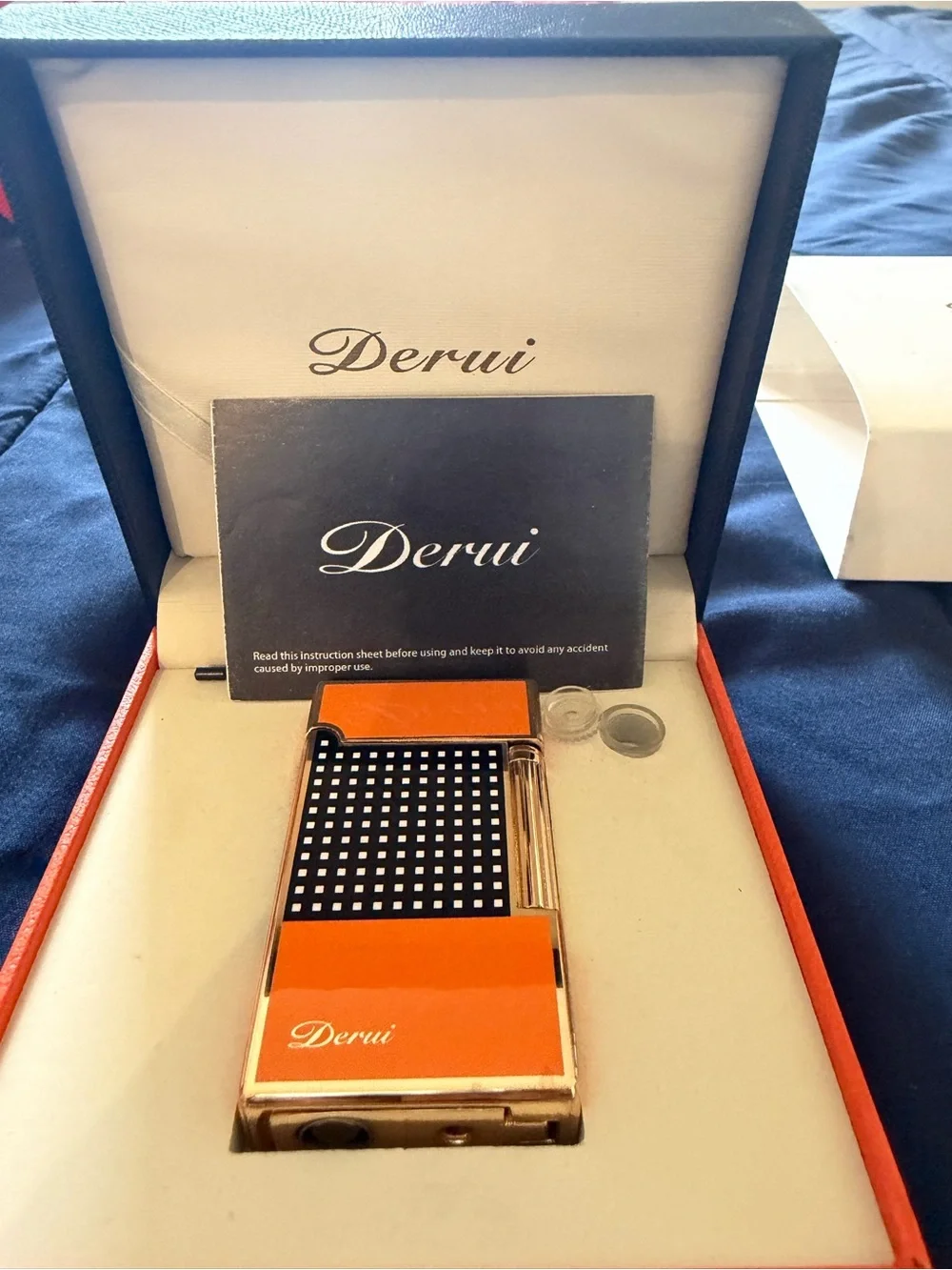 Men's Orange and Black Lighter Derui